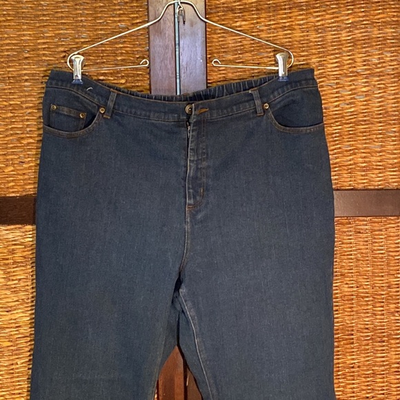 Jerry Lewis 18W zip up blue jeans with elastic back waist. - Picture 2 of 6